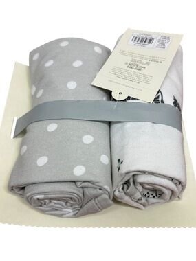 Soft Polka Dot Grey Baby Swaddle Blanket Set new set of two cloud island flannel